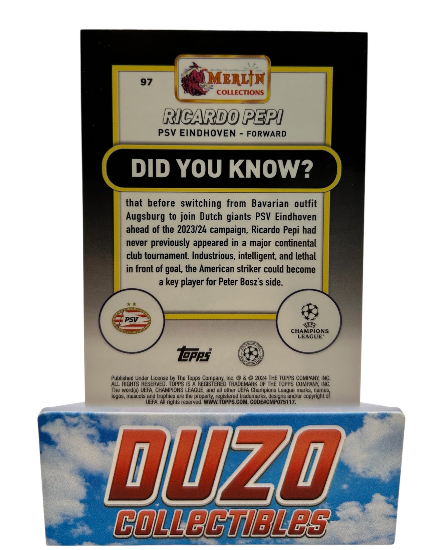 Ricardo Pepi Blue /75 2024 Topps Merlin Collections No.97