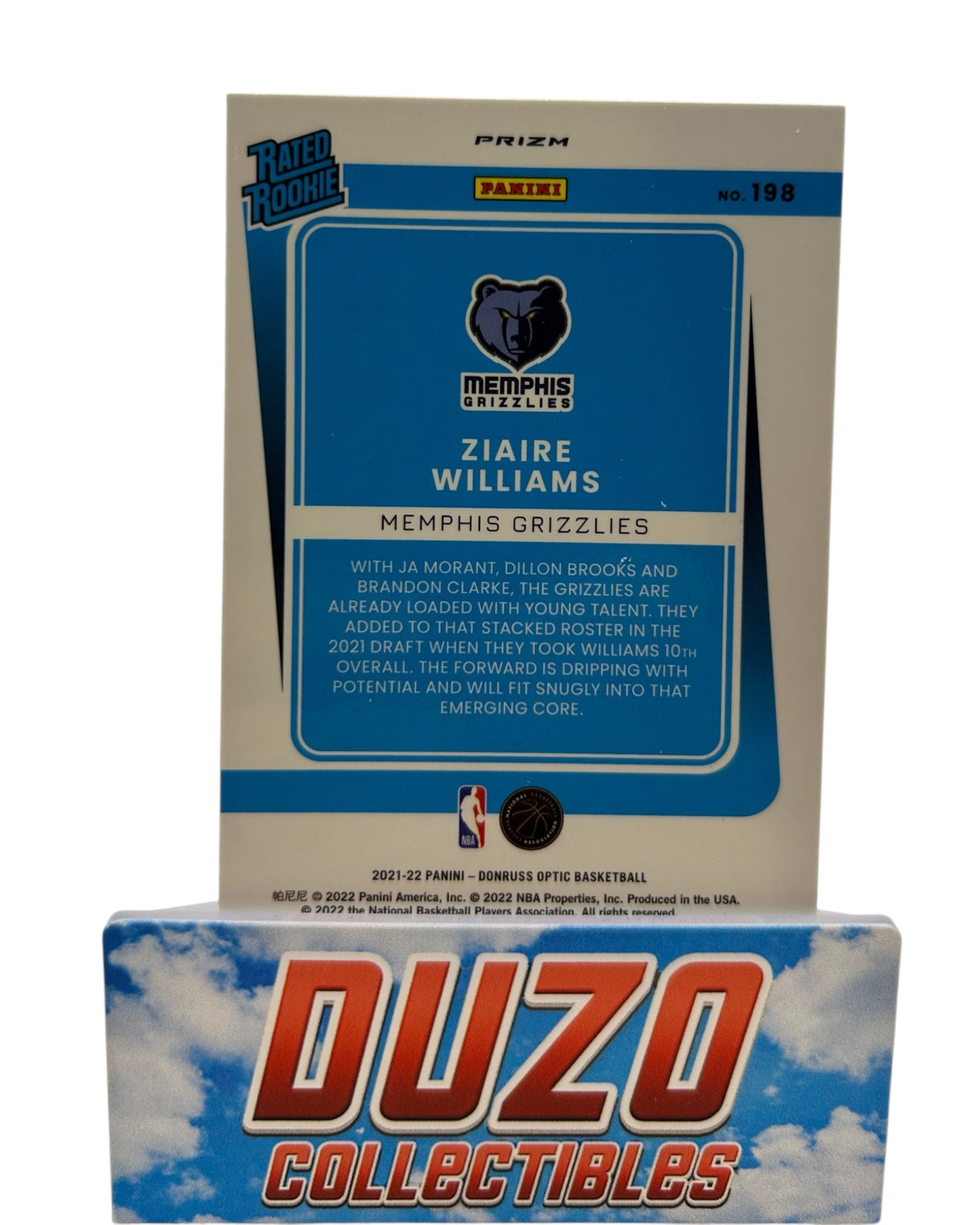 Ziaire Williams Silver Rated Rookie 2021-22 Panini Donruss Optic No.198