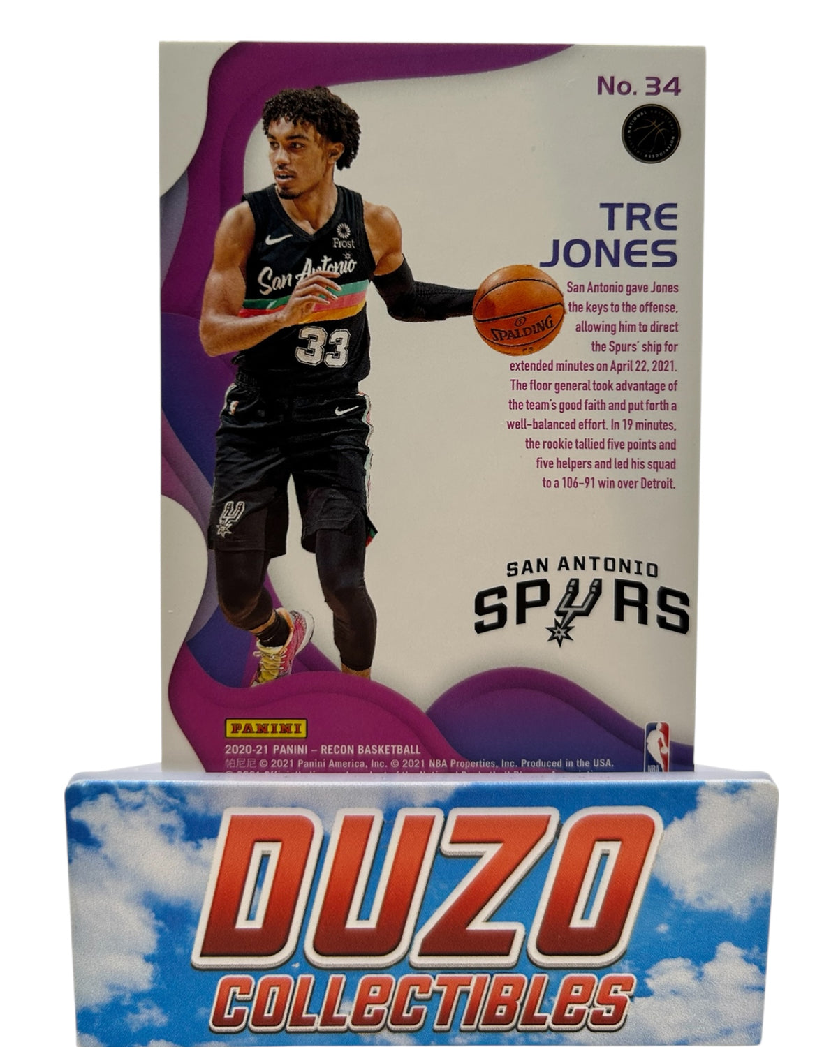 Tre Jones Rookies /199 2020-21 Panini Recon No.34