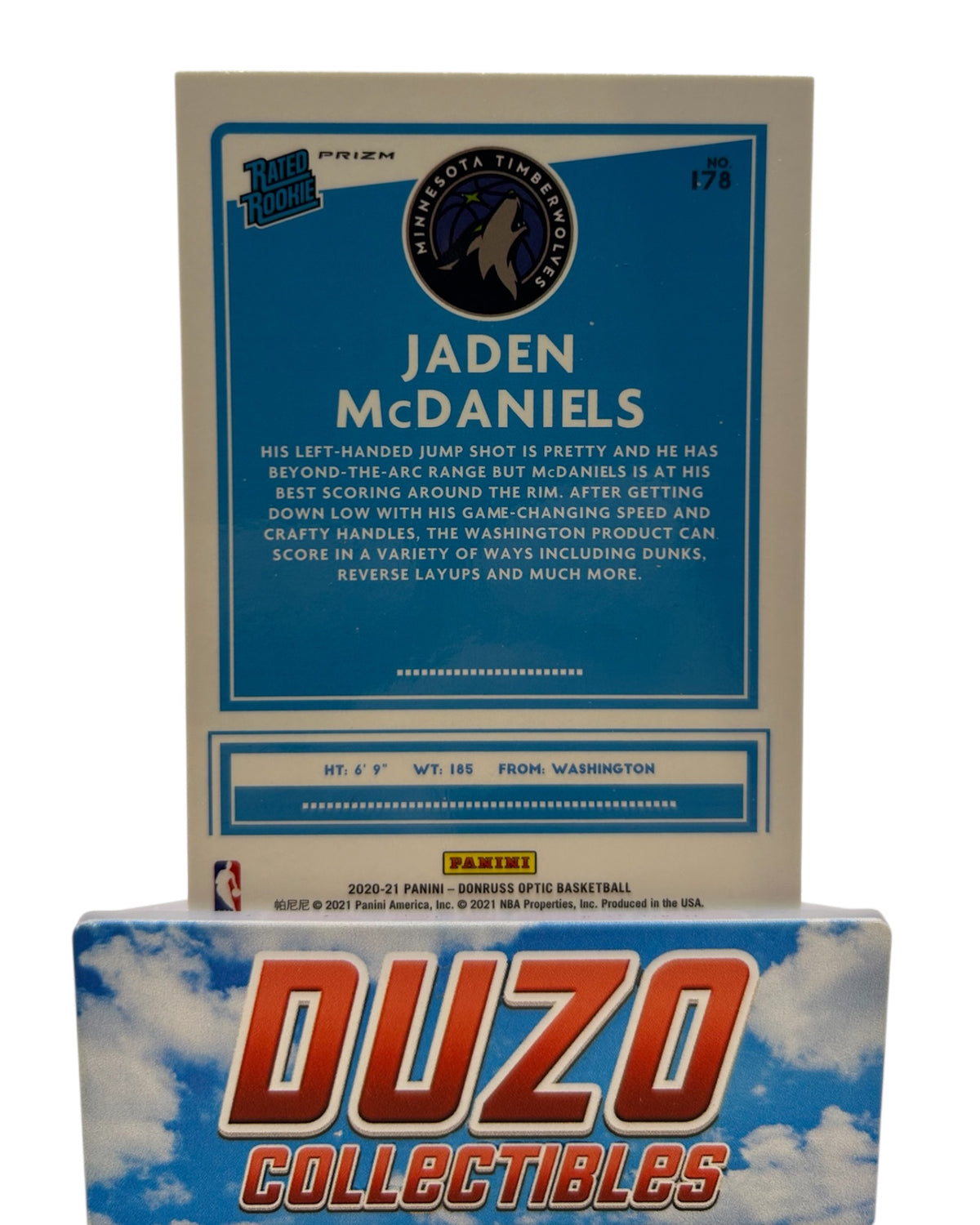 Jayden McDaniels Pink Hyper Rated Rookie 2020-21 Panini Donruss No.178