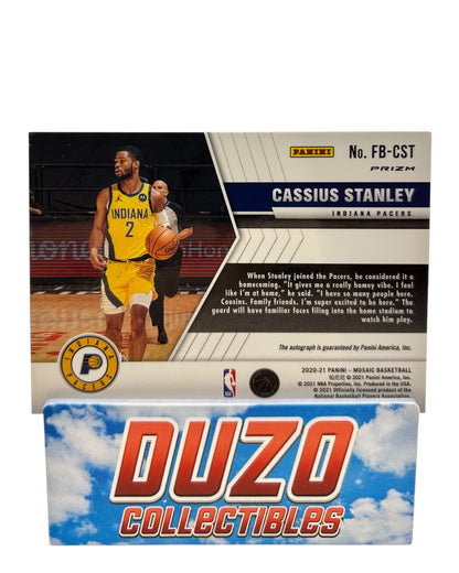 Cassius Stanley Rookie Disco Auto 2020-21 Panini Mosaic No.FB-CST