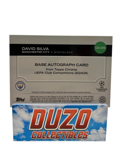 David Silva Green Auto /99 2025 Topps Chrome UEFA Club Competitions No.CA-DS