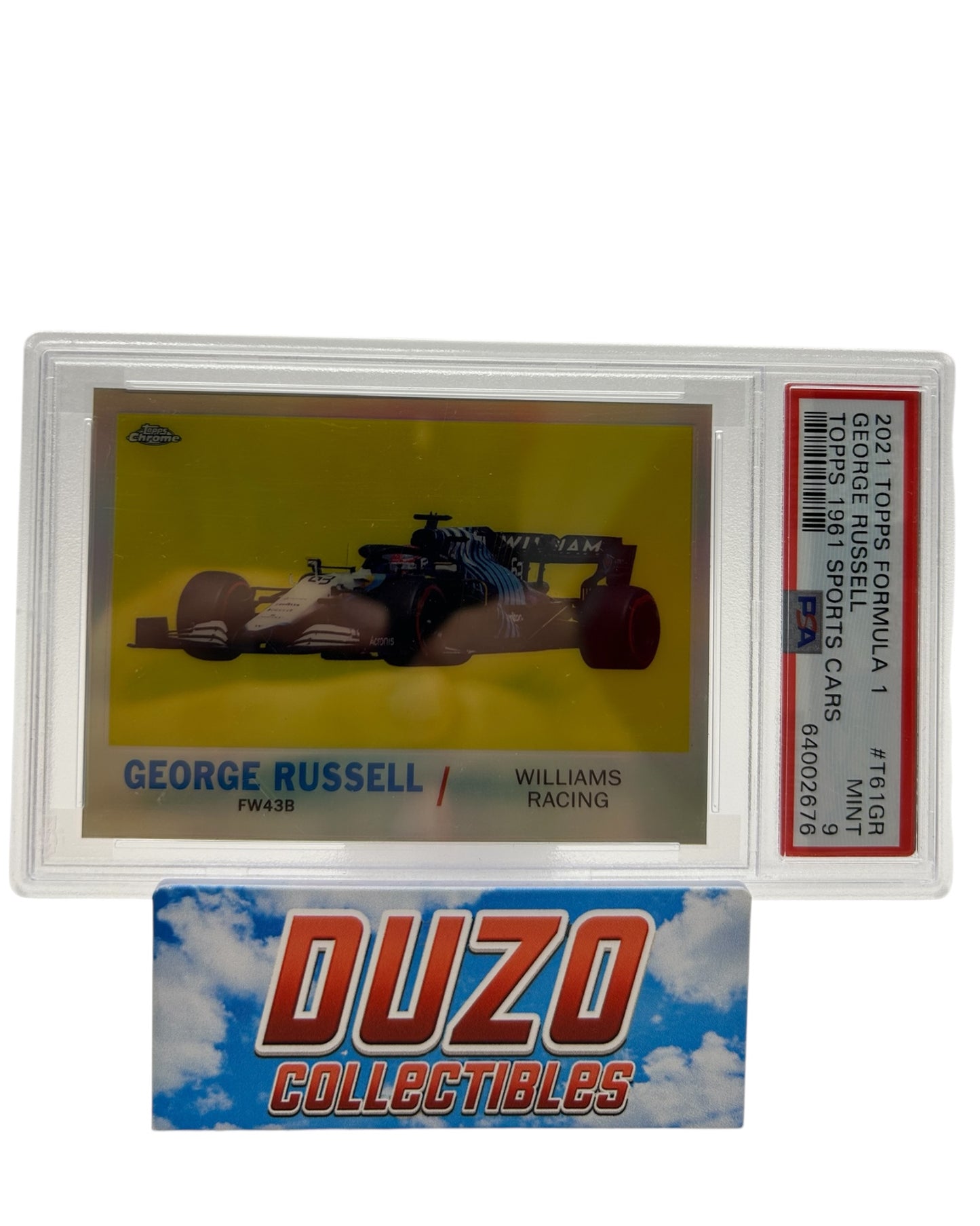 George Russel Topps 1961 Sports Cars 2021 Topps Chrome Formula 1 No.T61-GR PSA9