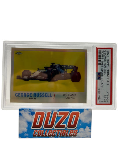 George Russel Topps 1961 Sports Cars 2021 Topps Chrome Formula 1 No.T61-GR PSA9