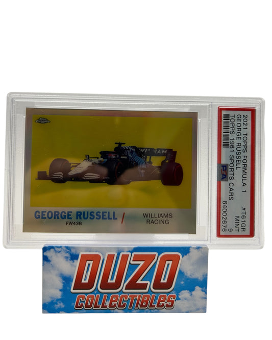 George Russel Topps 1961 Sports Cars 2021 Topps Chrome Formula 1 No.T61-GR PSA9