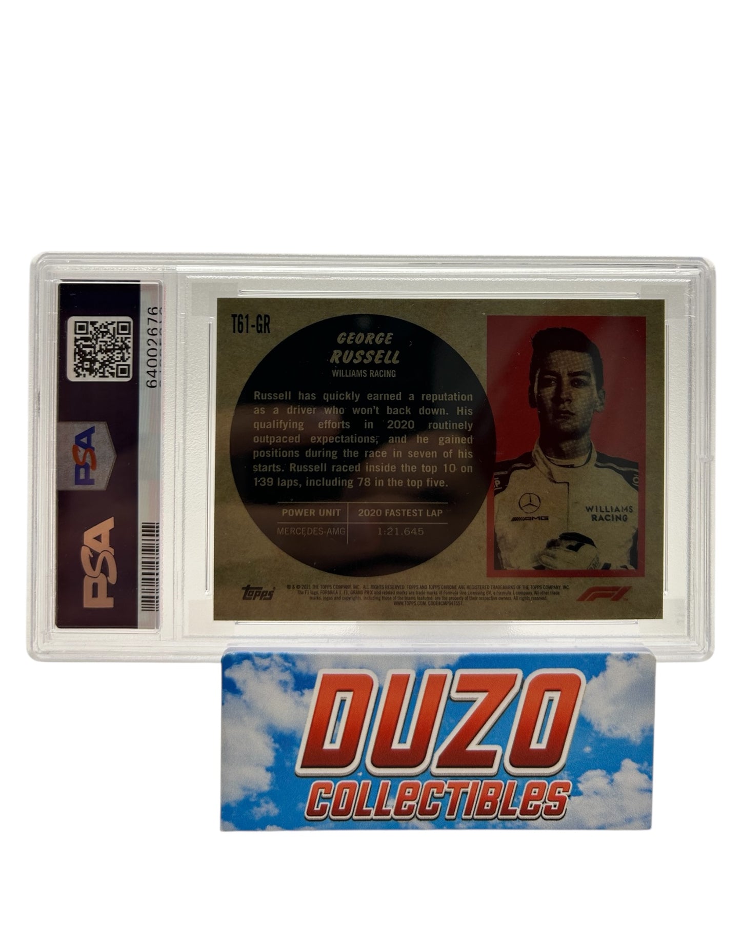 George Russel Topps 1961 Sports Cars 2021 Topps Chrome Formula 1 No.T61-GR PSA9