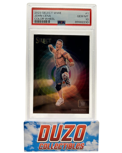 John Cena Color Wheel 2023 Panini Select WWE No.1 PSA10