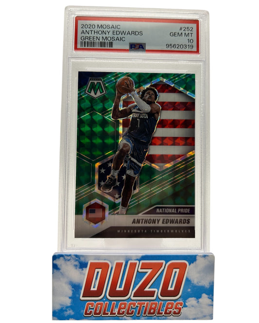 Anthony Edwards Rookie Green Mosaic National Pride 2020 Mosaic No.252 PSA10