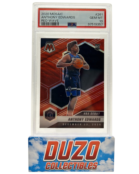 Anthony Edwards Rookie Red Wave 2020 Mosaic No.261 PSA10