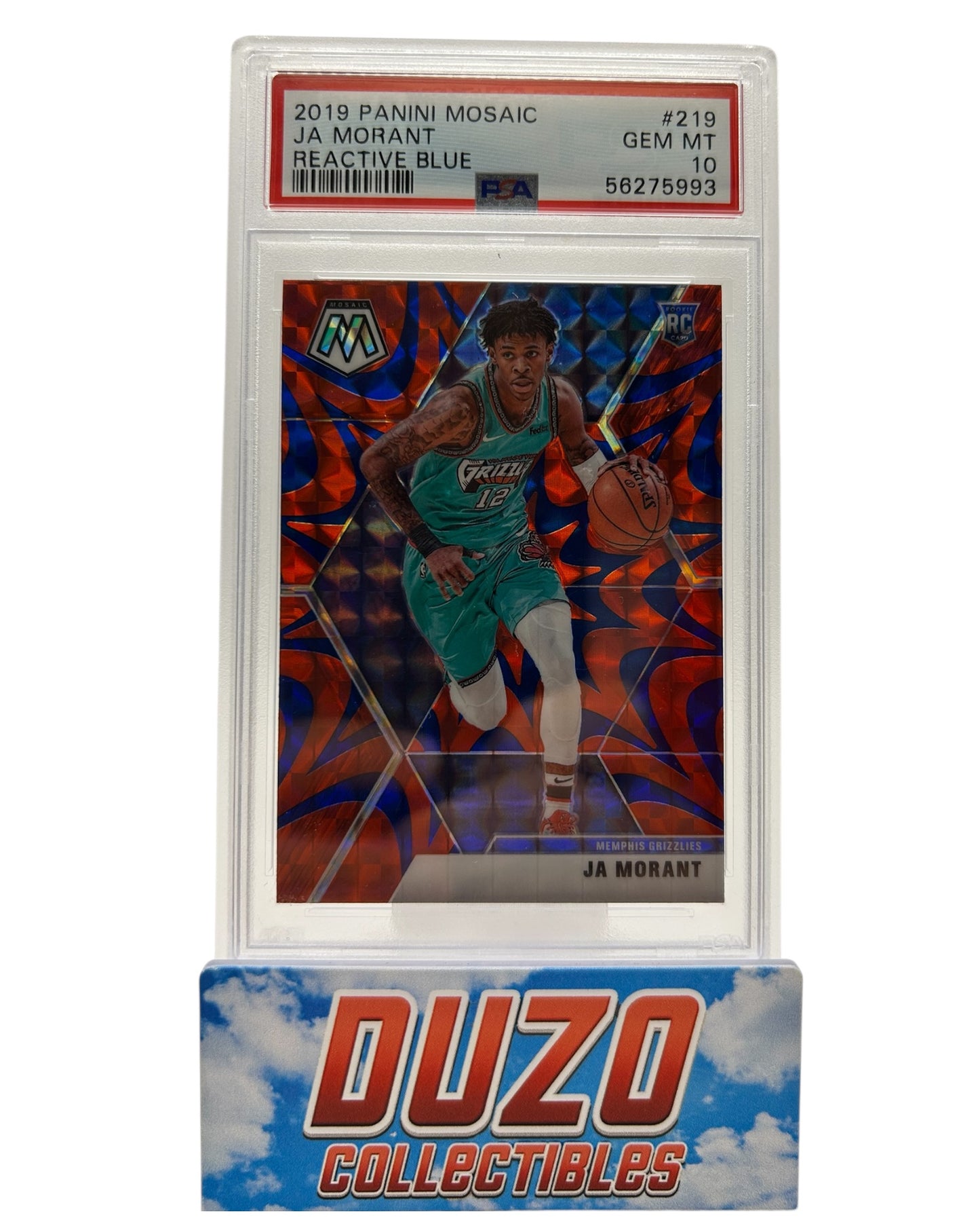 Ja Morant Rookie Reactive Blue 2019 Panini Mosaic No.219 PSA10