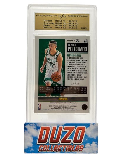 Payton Pritchard Rookie Ticket OnCard Red Variation /99 Auto 2020-21 Contenders Optic No.140 GSG 9