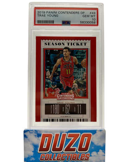 Trae Young Season Ticket 2019 Panini Contenders Draft Picks no.49 PSA10