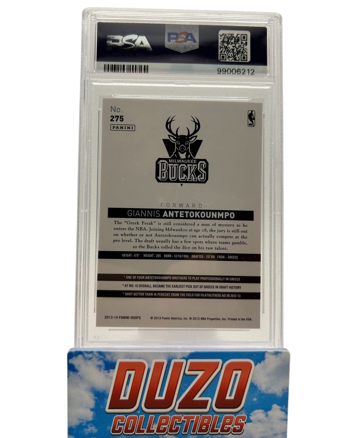 Giannis Antetokounmpo Rookie Red 2013-14 Panini Hoops No.275 PSA9