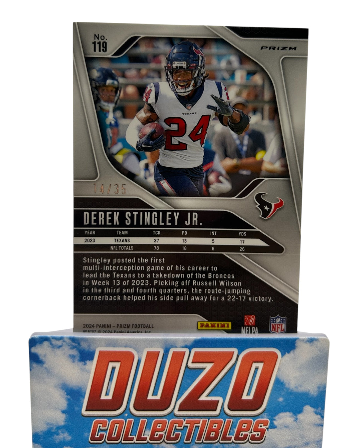 Derek Stingley Jr. White /35 2024 Panini Prizm No.119