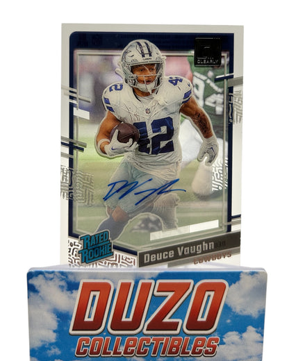 Deuce Vaughn Rated Rookie Auto 2023 Panini Clearly Donruss No.58