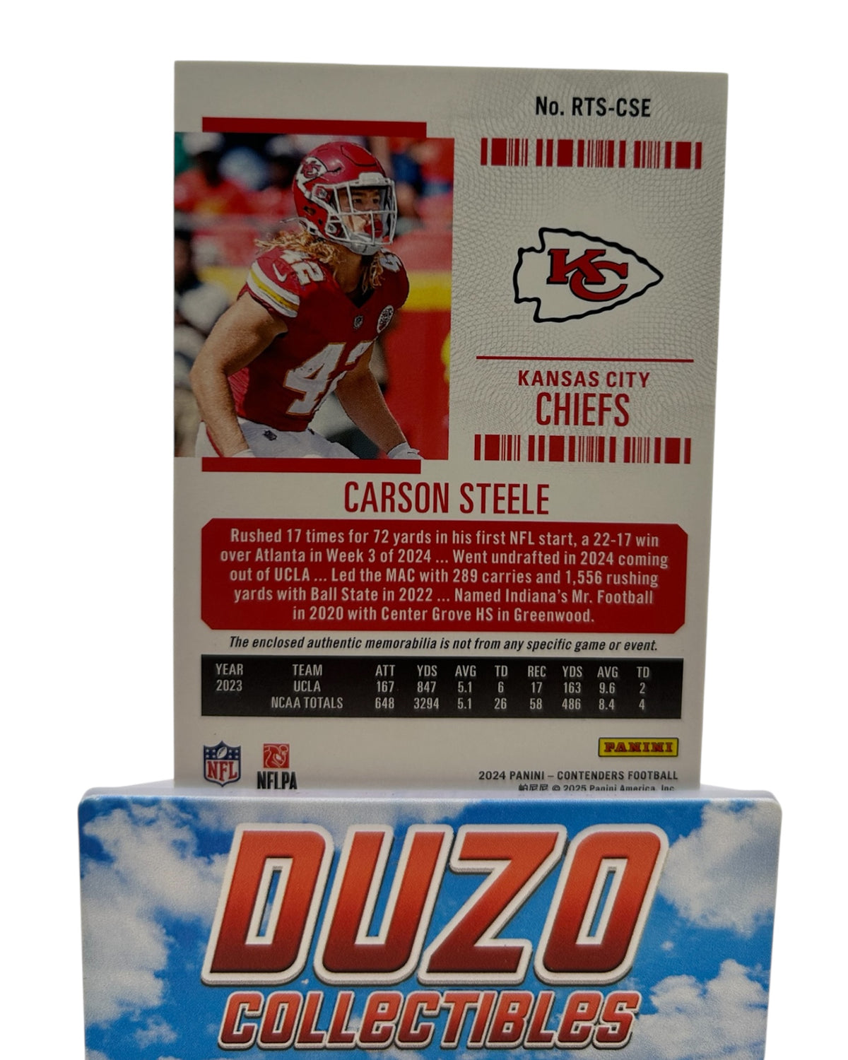 Carson Steele Rookie Ticket Patch 2024 Panini Contenders No.RTS-CSE