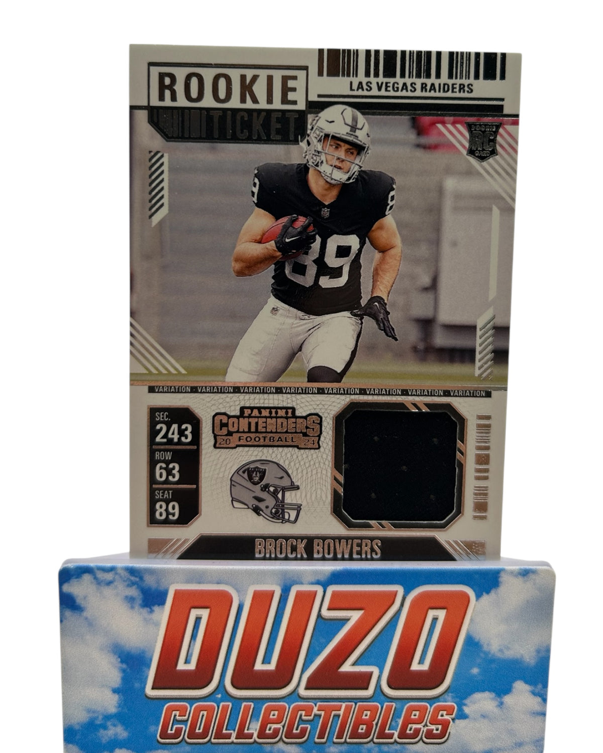 Brock Bowers Rookie Ticket Patch 2024 Panini Contenders No.RTS-BBS