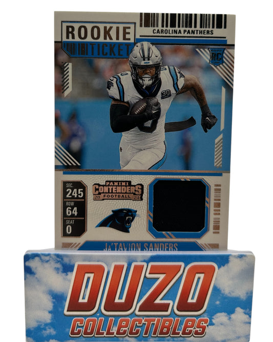 Ja'Tavion Sanders Rookie Ticket Patch 2024 Panini Contenders No.RTS-JTS
