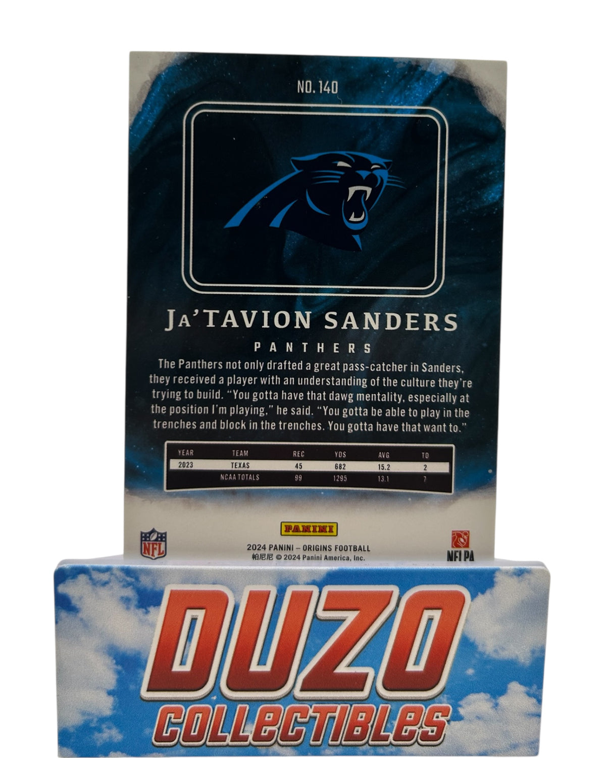 Ja'Tavion Sanders Red /149 2024 Panini Origins No.140