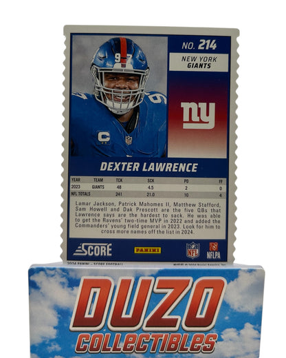 Dexter Lawrence Aqua /10 2024 Panini Score No.214