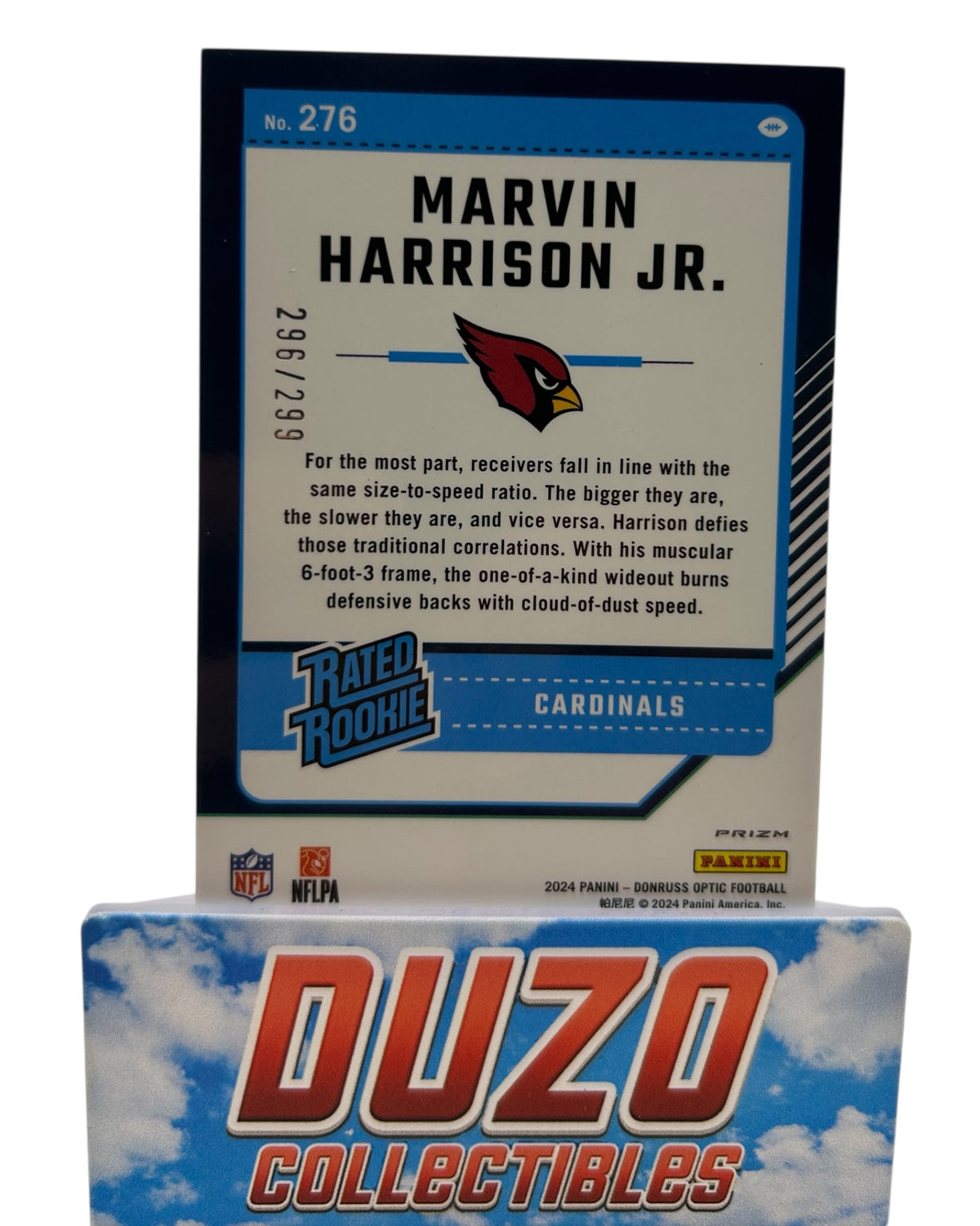 Marvin Harrison Jr. Rated Rookie Blue /299 2024 Panini Donruss Optic No.276