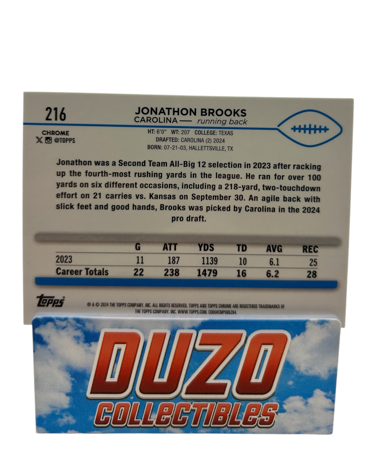 Jonathan Brooks Rookie Pink /399 2024 Topps Chrome No.216