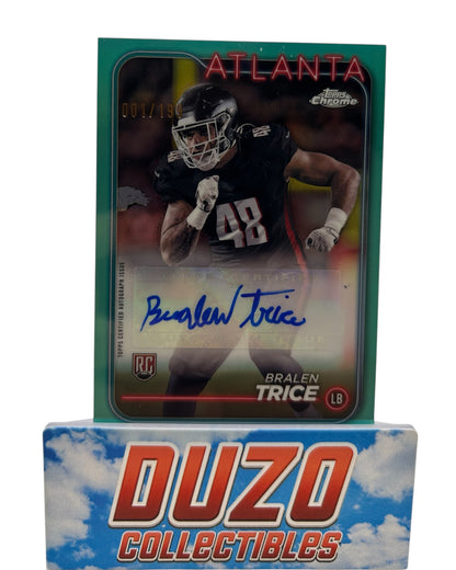 Bralen Trice Rookie Auto Aqua 001/199 2024 Topps Chrome No.RA-BTR
