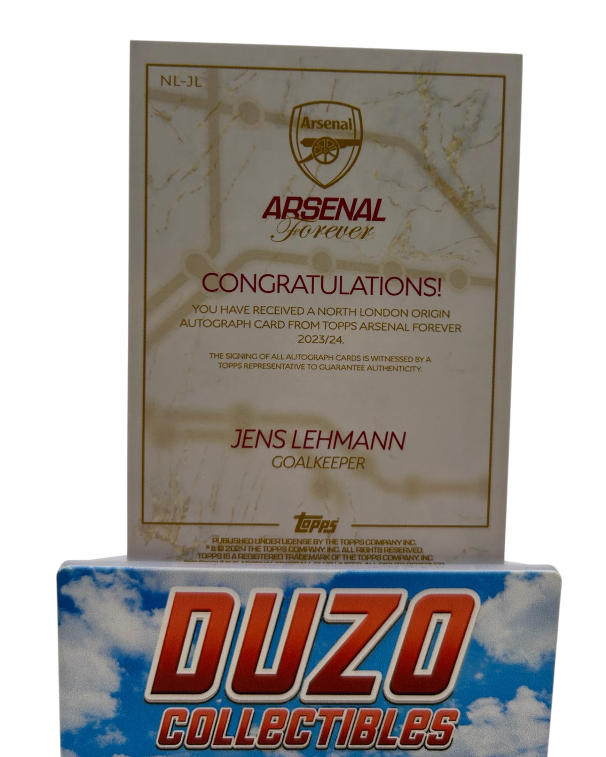 Jens Lehmann Black Auto /10 2024 Topps Arsenal Forever No.NL-JL