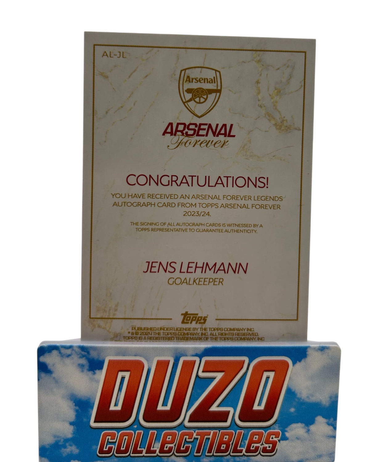 Jens Lehmann Orange Auto /25 2024 Topps Arsenal Forever No.AL-JL