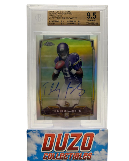 Teddy Bridgewater Rookie OnCard Auto Variations /75 2014 Topps Chrome No.173 BGS 9.5 Auto 10