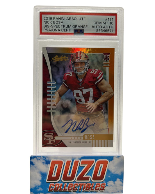 Nick Bosa Rookie Auto Orange /35 2019 Panini Absolute No.131 PSA10