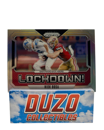Nick Bosa Silver Lockdown 2024 Panini Prizm No.3