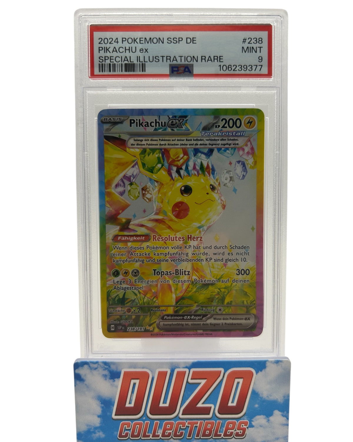 Pikachu Special Illustration Rare 2024 Pokemon Stürmische Funken No.238 PSA9