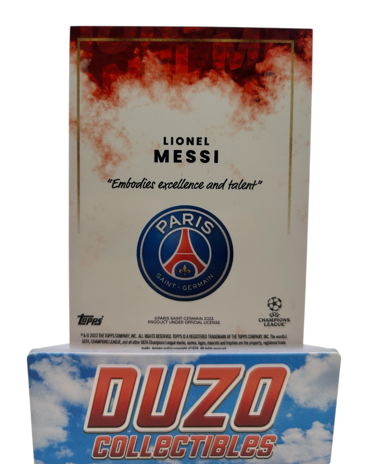 Lionel Messi Red Autograph 1/10 2022 Topps Champions League Paris Saint-Germain