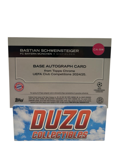 Bastian Schweinsteiger Black Auto 10/10 2025 Topps Chrome Champions League No.CA-SW