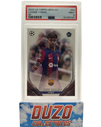 Lamine Yamal Rookie SP 2023-24 Topps UEFA CC No.64 PSA9