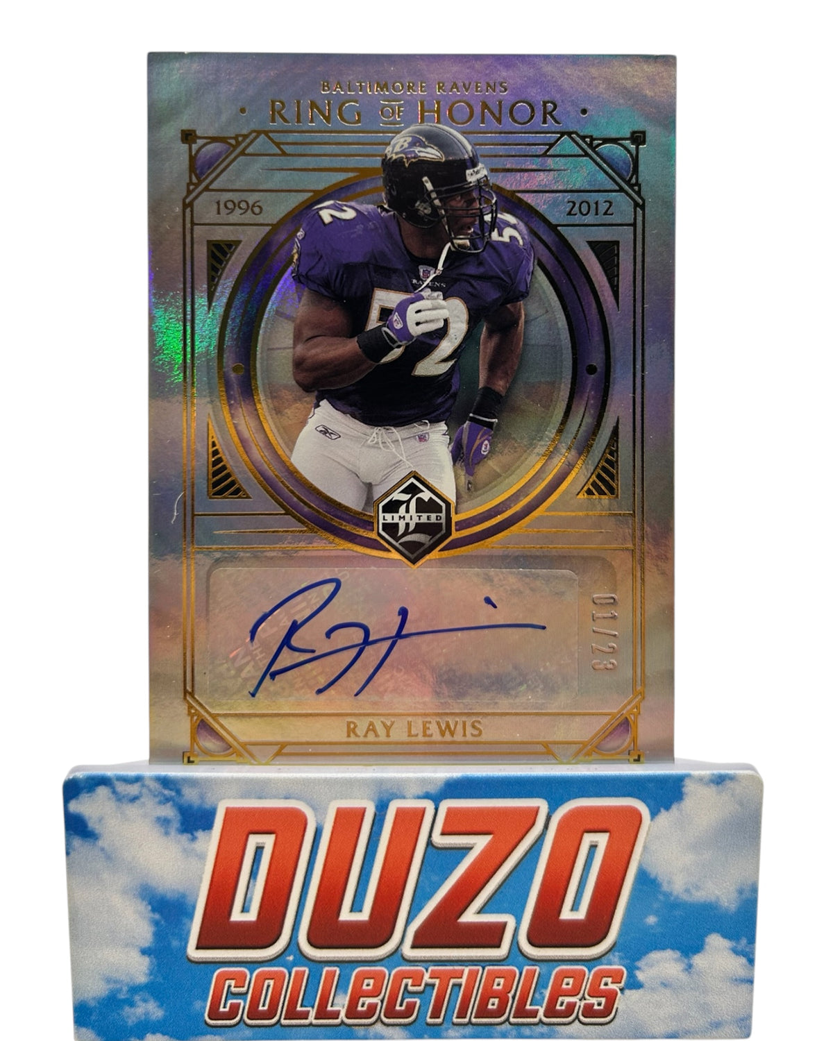 Ray Lewis Ring of Honors Auto /23 2021 Panini Limited No.ROH-RL