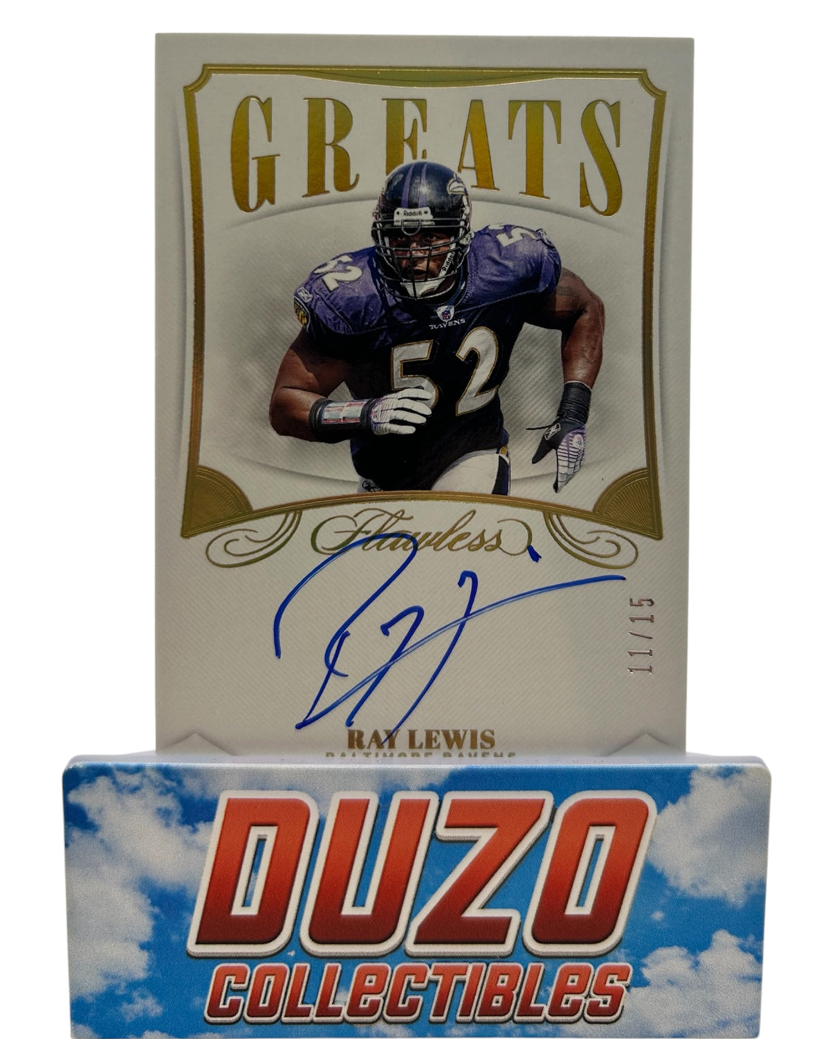 Ray Lewis Greats OnCard Auto /15 2019 Panini Flawless No.G-RL