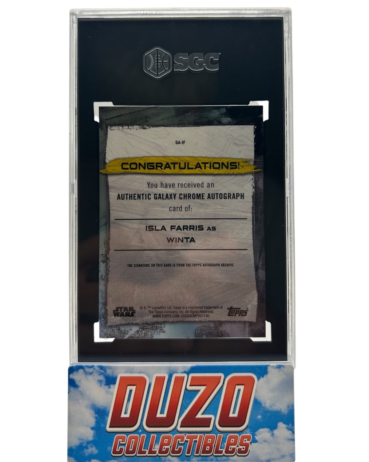Winta Superfractor Auto 1/1 2022 Topps Star Wars Galaxy No.GA-IF SGC 9.5 Auto 10