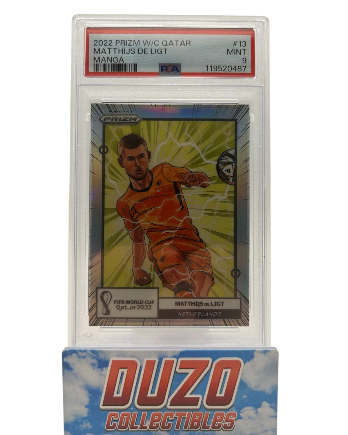 Matthijs De Ligt Manga Case Hit 2022 Panini Prizm World Cup No.13 PSA 9