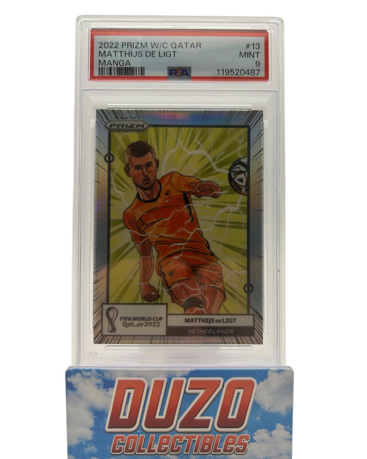 Matthijs De Ligt Manga Case Hit 2022 Panini Prizm World Cup No.13 PSA 9