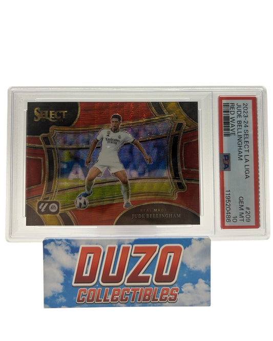 Jude Bellingham Red Wave /65 2023-24 Panini Select LaLia No.209 PSA 10