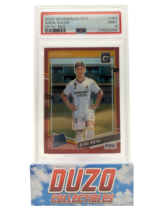 Arda Güler Rated Rookie Optic-Red /299 2023-24 Panini Donruss Fifa Optic No.184 PSA 9