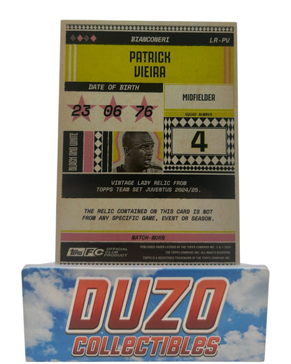 Patrick Vieira Match-Worn Patch 2025 Topps Juventus Turin No.LR-PV