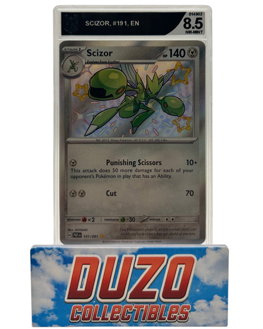 Scizor Baby Shiny 2024 Pokemon Paldean Fates No.191/091 CGS 8.5
