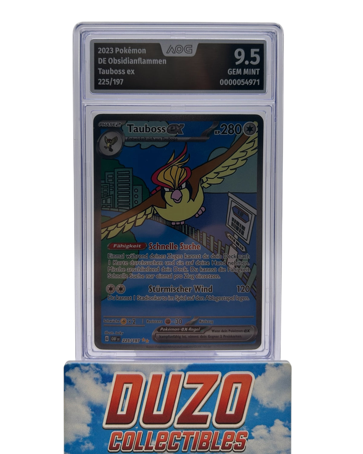 Tauboss EX SIR 2023 Pokemon Obsidian Flammen No.225/197 AOG 9.5