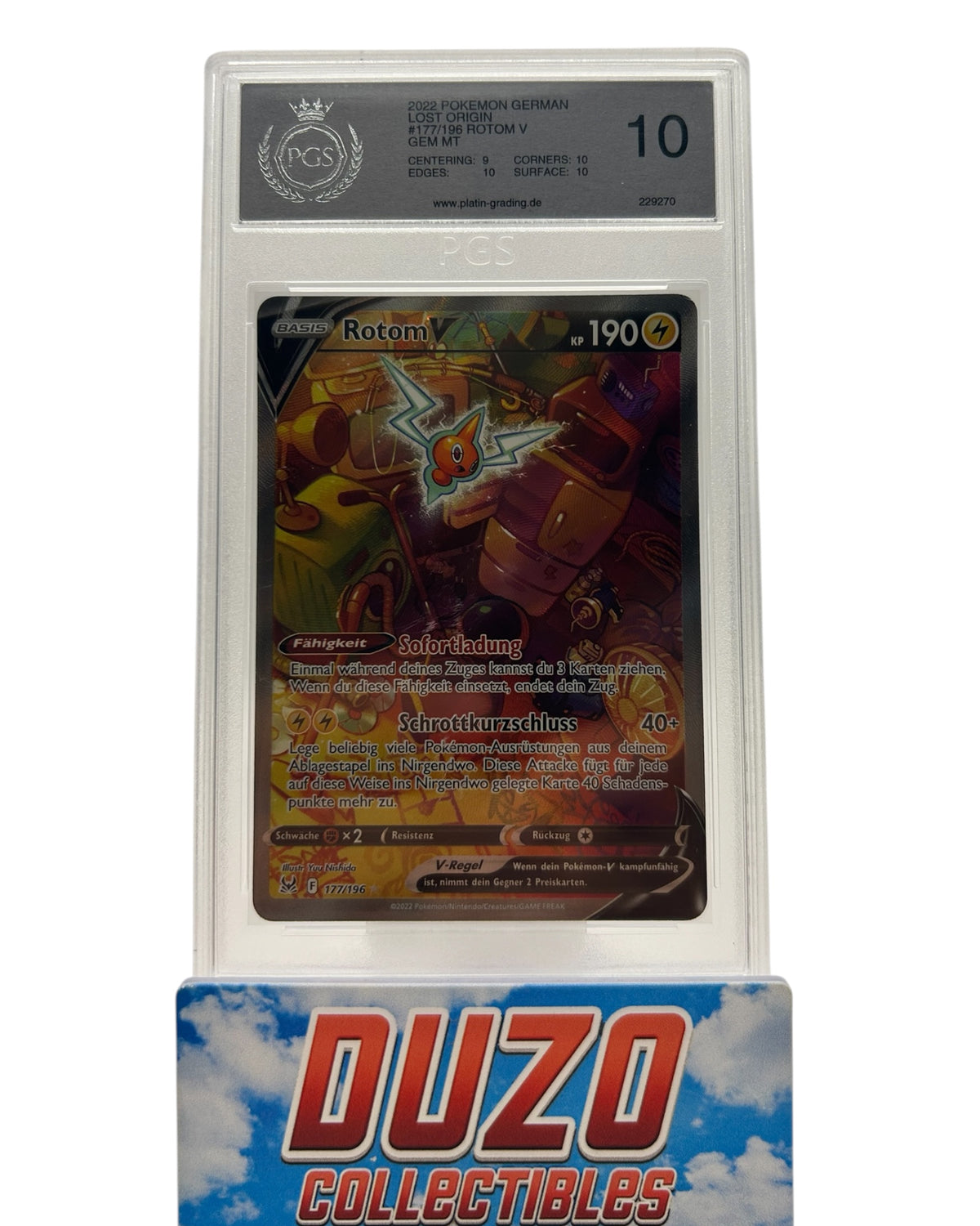 Rotom V Alternate FullArt 2022 Pokemon Lost Origins No.177/196 PGS 10
