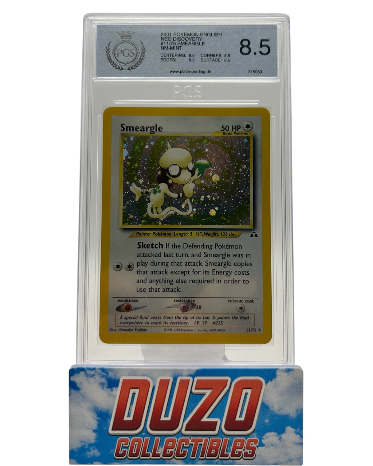 Smeargle Holo 2001 Pokemon Neo Discovery No.11/75 PGS 8.5
