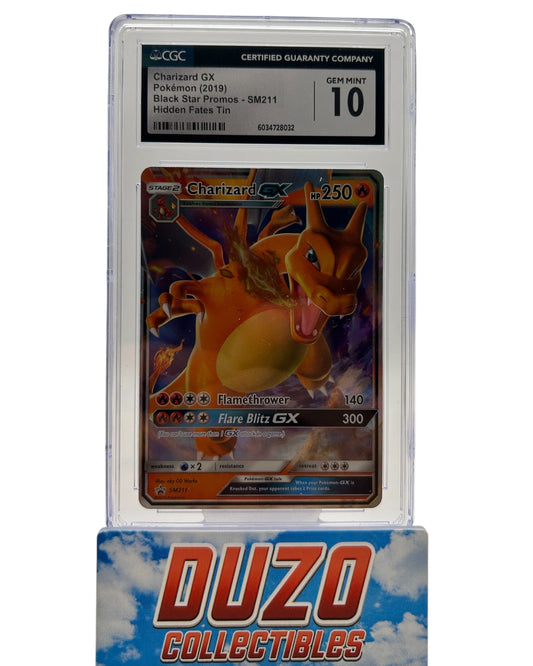 Charizard GX Black Star Promo 2019 Pokemon Hidden Fates EX No.SM211 CGC10