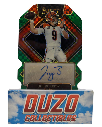 Joe Burrow Green Die-Cut Auto 4/5 2021 Panini Select No.SIP-JBU